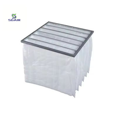 Filtro de bolsas de aluminio de fibra de vidrio H14 con buena rigidez y resistencia al calor