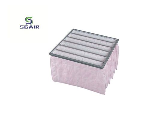 Aluminio reciclado lavable H14 filtros de aire de bolsillo Color rosa