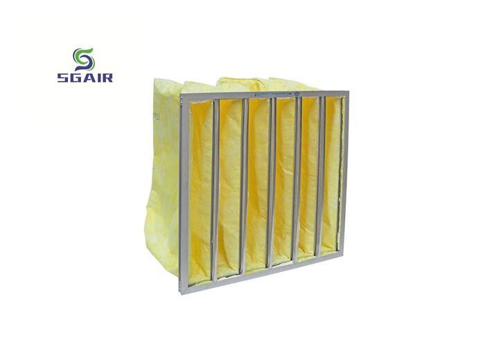 H13 Filtro de bolsa de aluminio de 5 μM amarillo con gran capacidad de retención de polvo