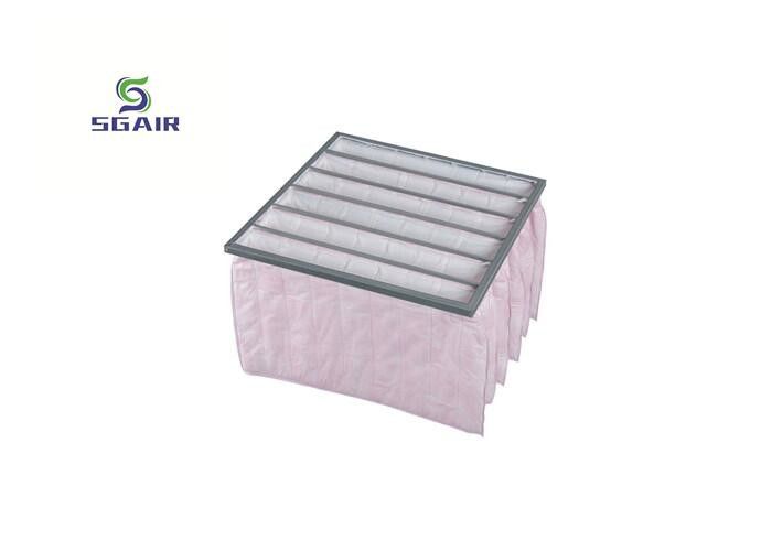 Aluminio reciclado lavable H14 filtros de aire de bolsillo Color rosa