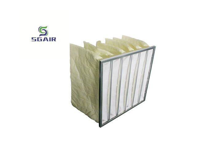 Filtro de aire de bolsa Hepa de color metal con banda de compresión GI galvanizada